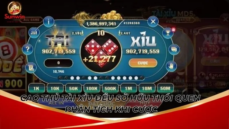 Dự Đoán Tài Xỉu Sunwin Dễ Trúng Với Chuỗi Cầu Đặc Biệt 5 Cao thủ tài xỉu đều sở hữu thói quen phân tích khi cược